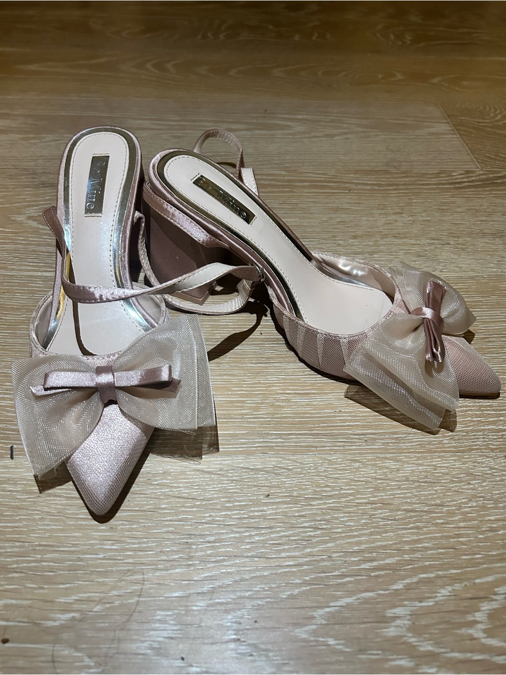 Asos Bow-Tie Slingback Pumps in Blush Pink